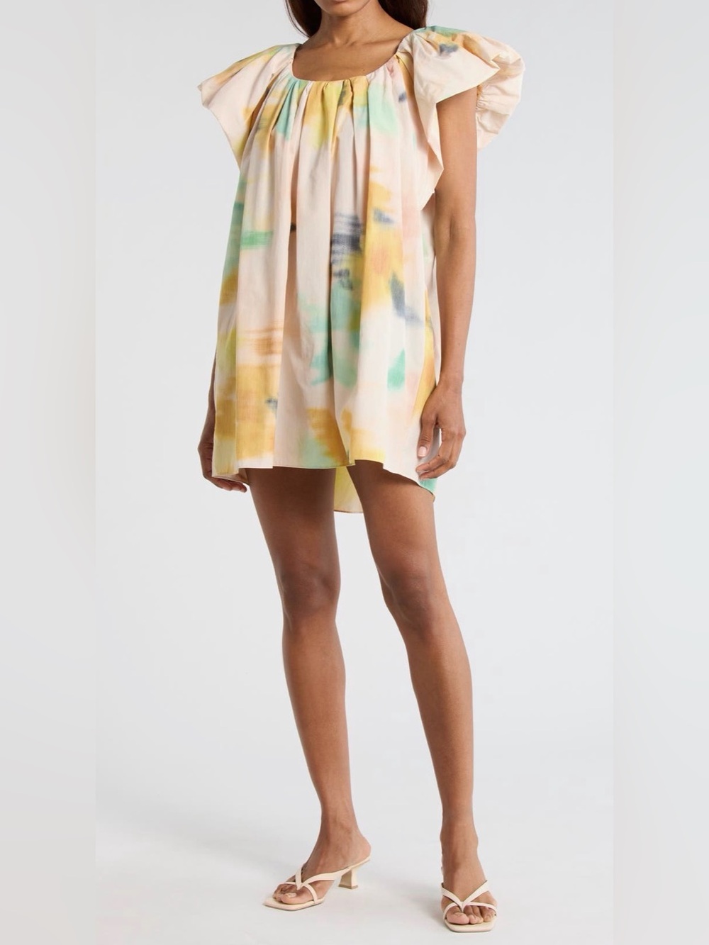 A.L.C. Watercolor Pastel Dress in Yellow, Mint & Blush